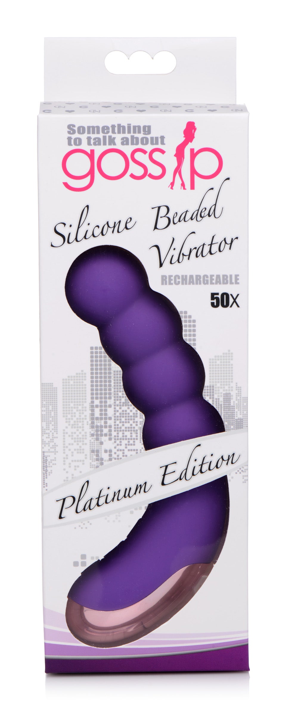 Gossip 50X Silicone Beaded Vibrator - Purple Purple