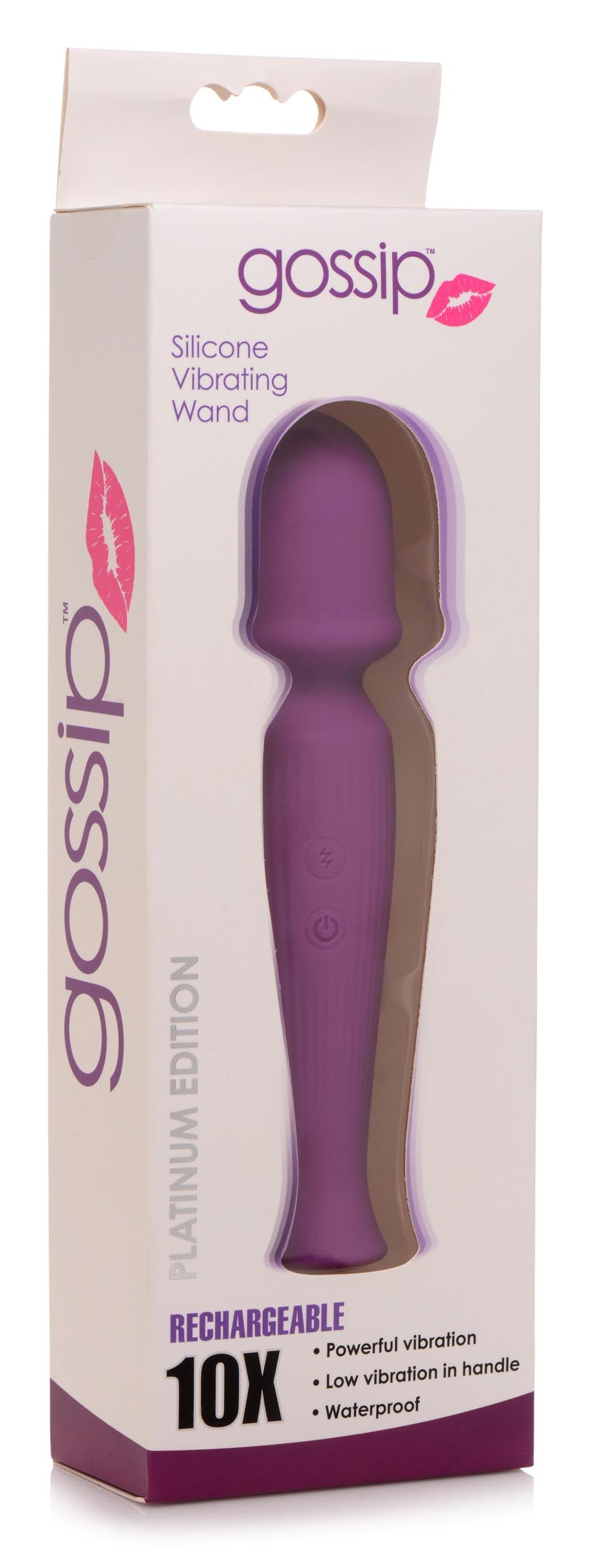 Gossip 10X Silicone Wand Massager - Violet Purple