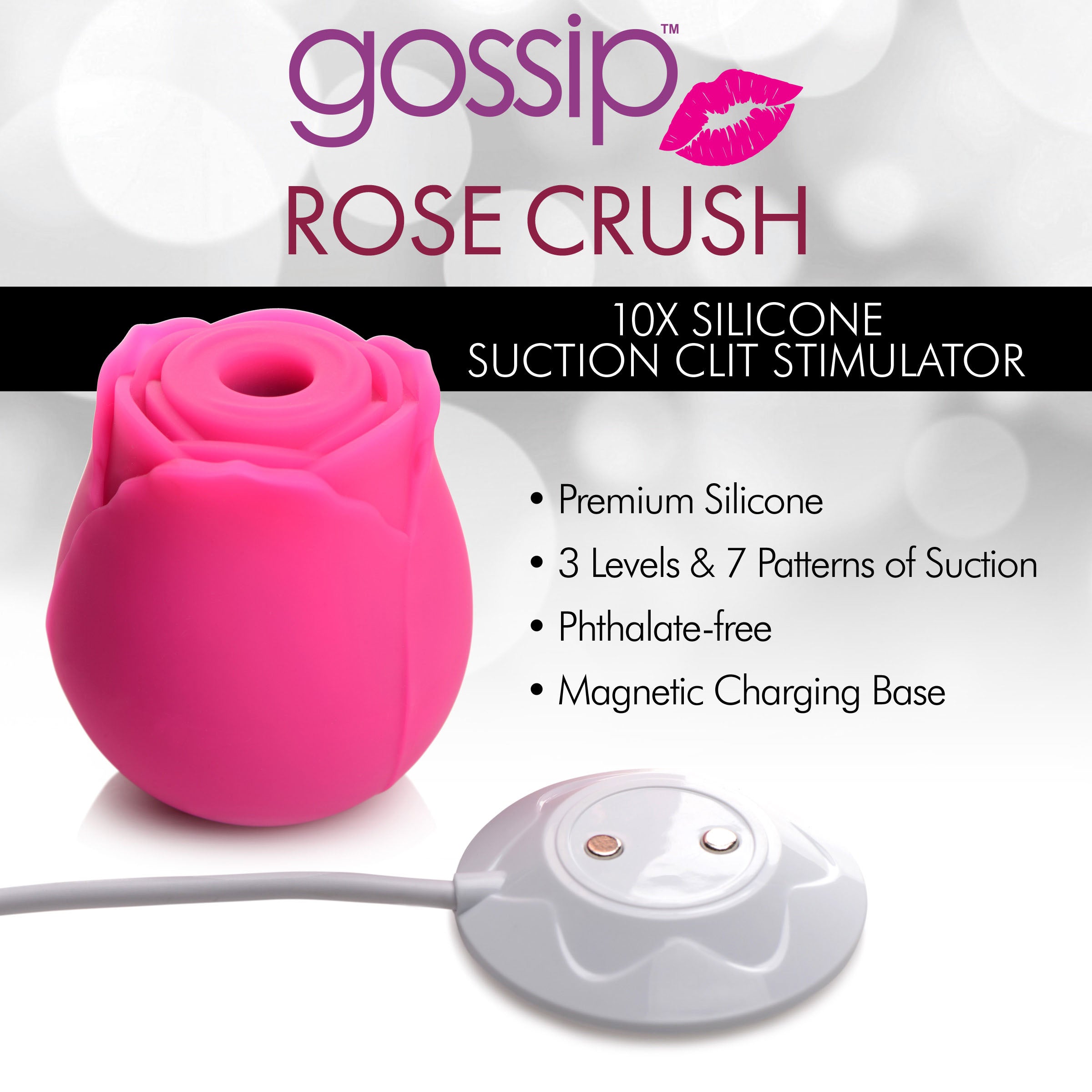 Gossip 10X Rose Crush Silicone Clitoral Stimulator Pink