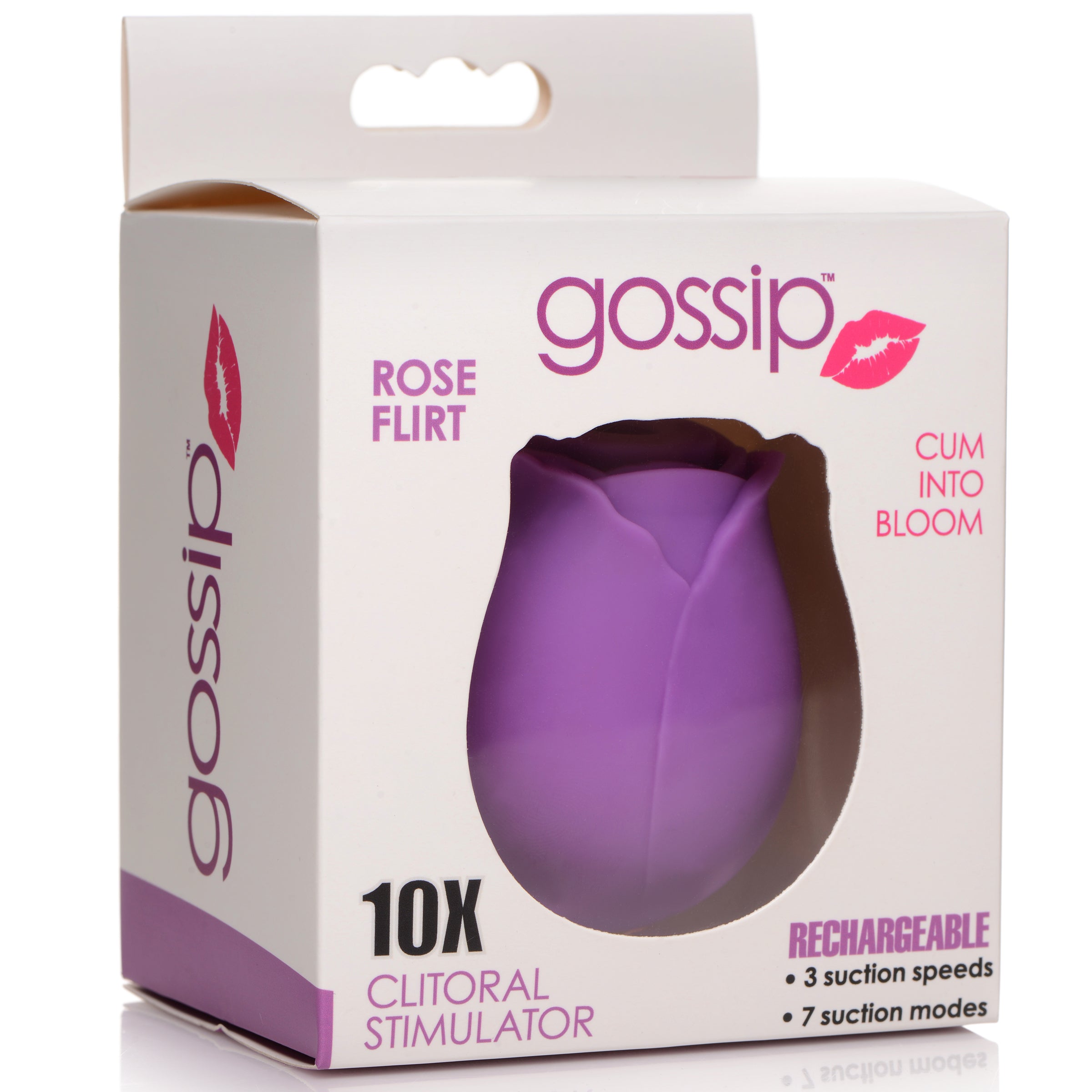 Gossip 10X Rose Flirt Silicone Clitoral Stimulator Purple