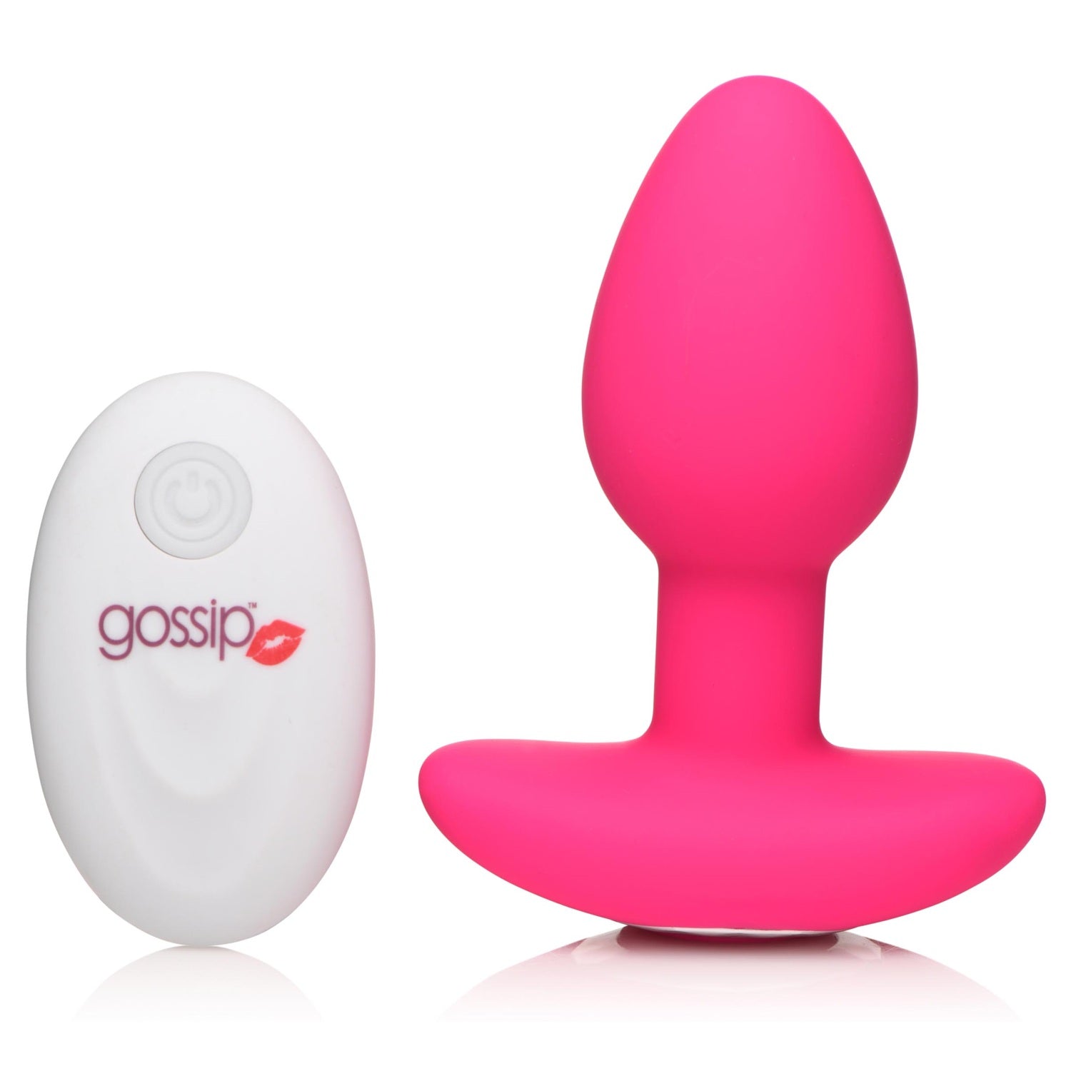 Curve Toys 10X Pop Rocker Vibrating Silicone Plug with Remote - Magenta