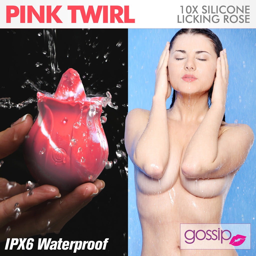 Gossip 10X Pink Twirl Silicone Licking Rose Pink
