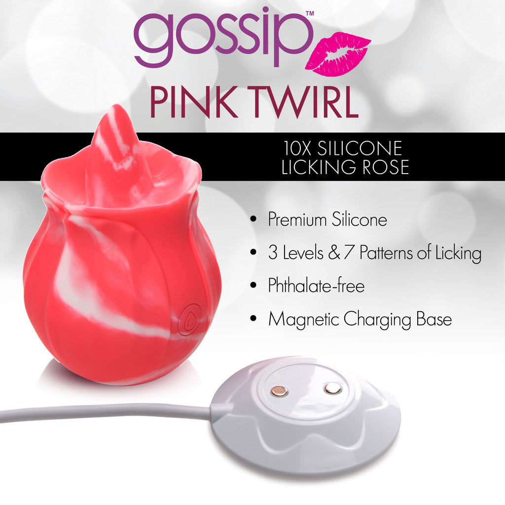 Gossip 10X Pink Twirl Silicone Licking Rose Pink