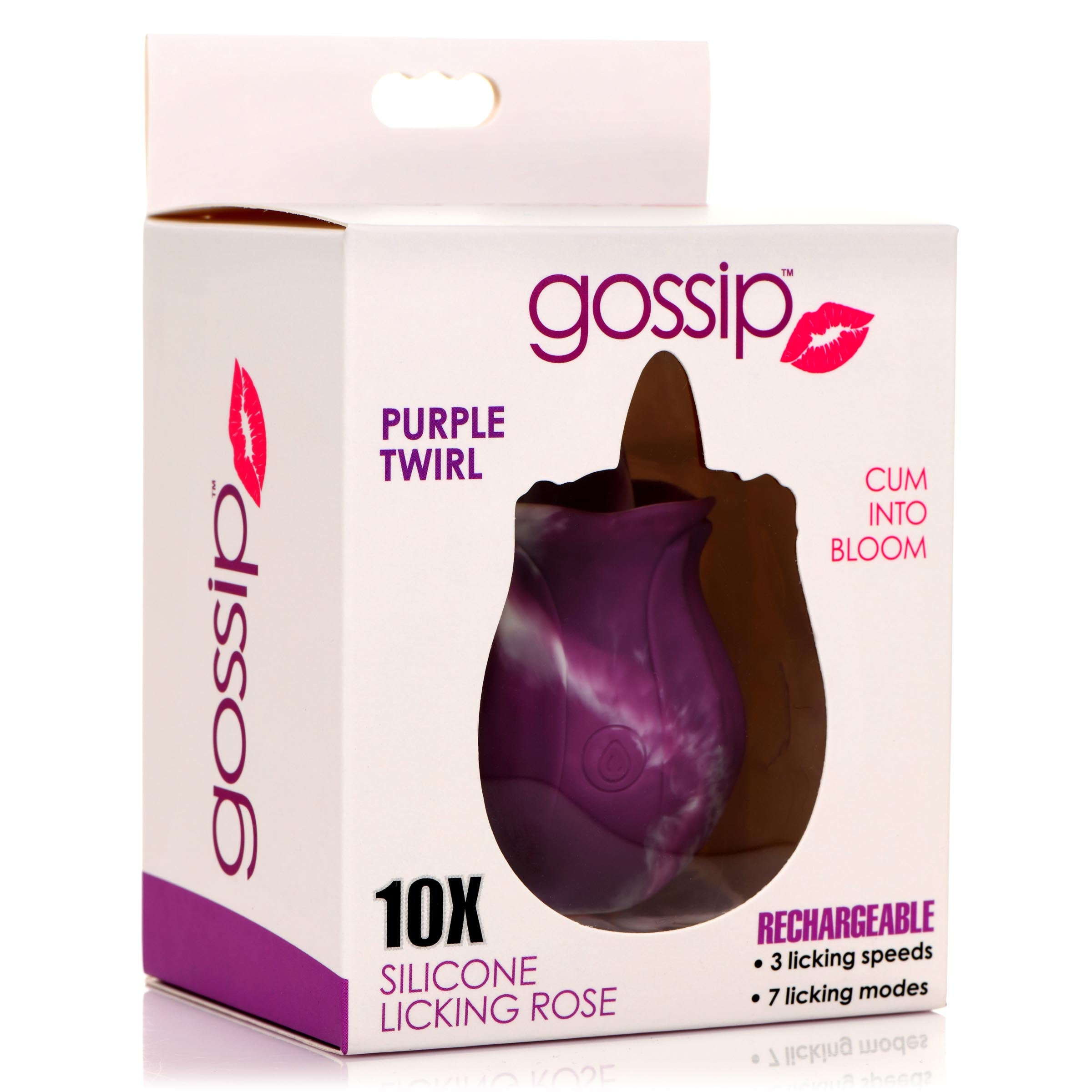 Gossip 10X Purple Twirl Silicone Licking Rose Purple