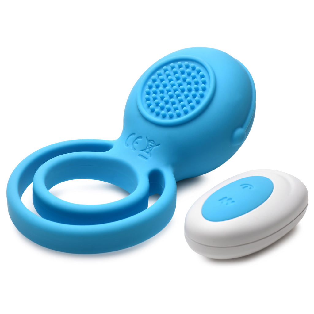 Gossip Love Loops 10X Silicone Cock Ring with Remote - Blue Blue