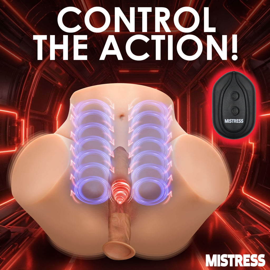 Mistress Squeezing and Vibrating Pussy and Ass Masturbator Flesh