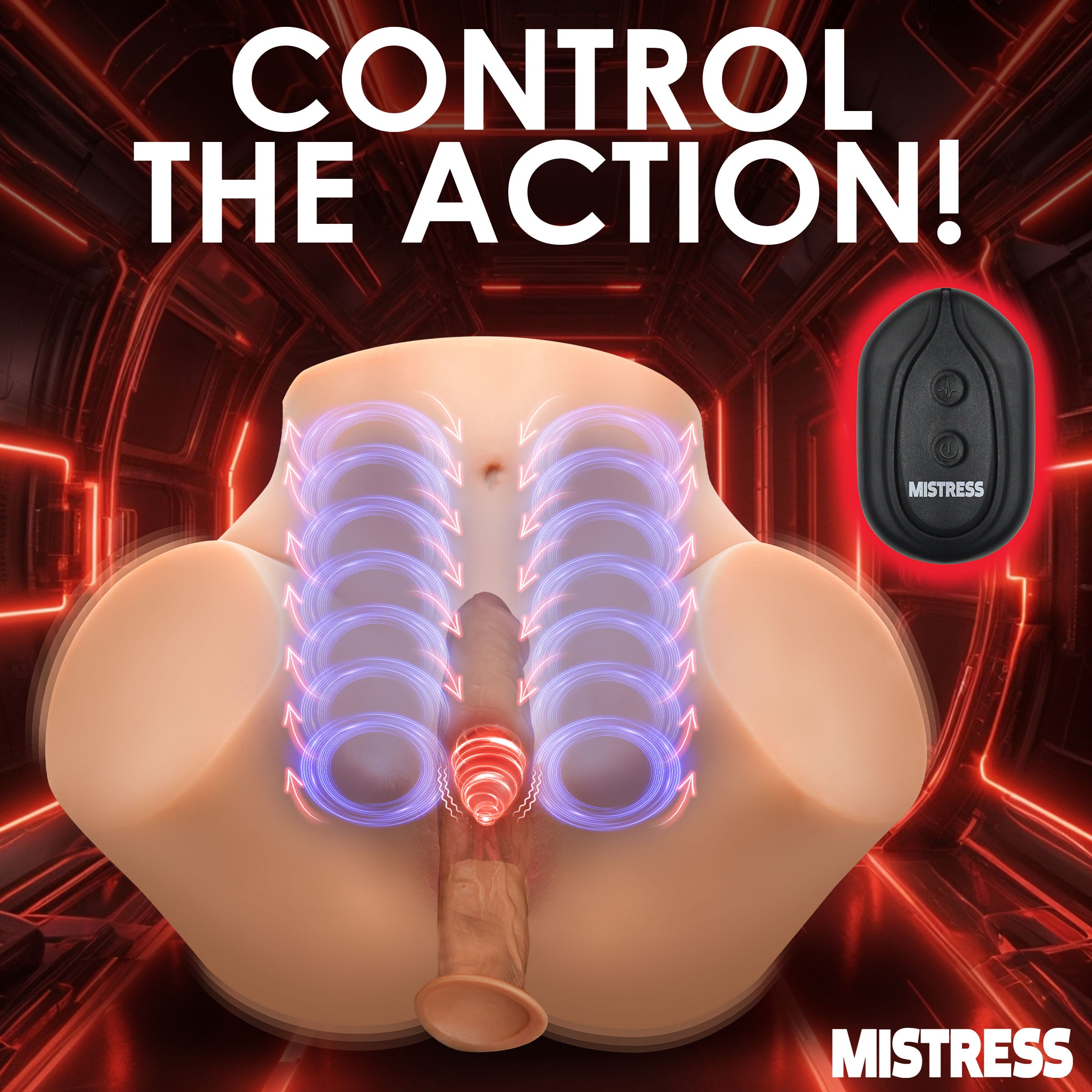 Mistress Squeezing and Vibrating Pussy and Ass Masturbator Flesh