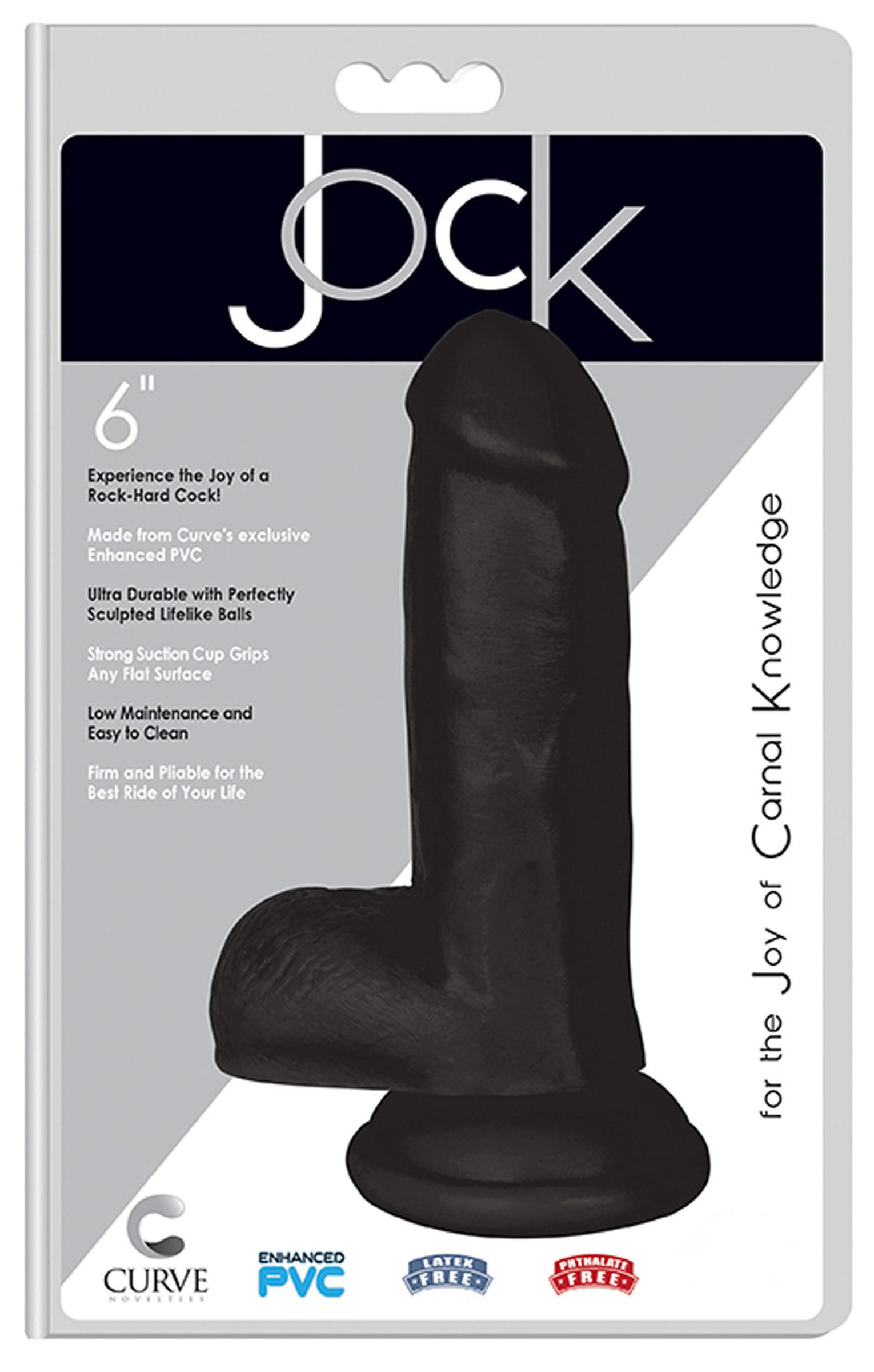 Jock JOCK 6 Inch Dong with Balls Black Black