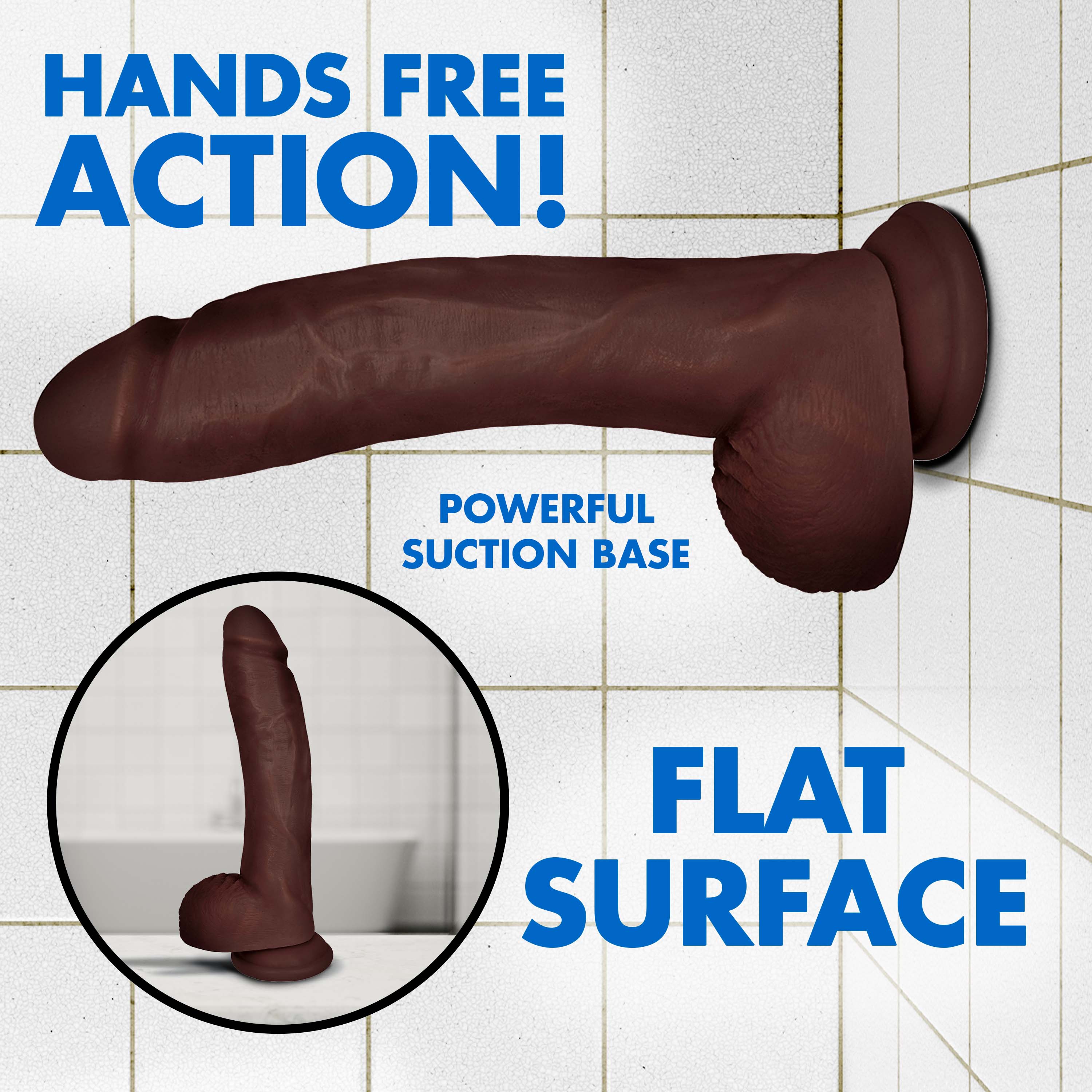 Jock JOCK 10 Inch Dong with Balls Brown Brown