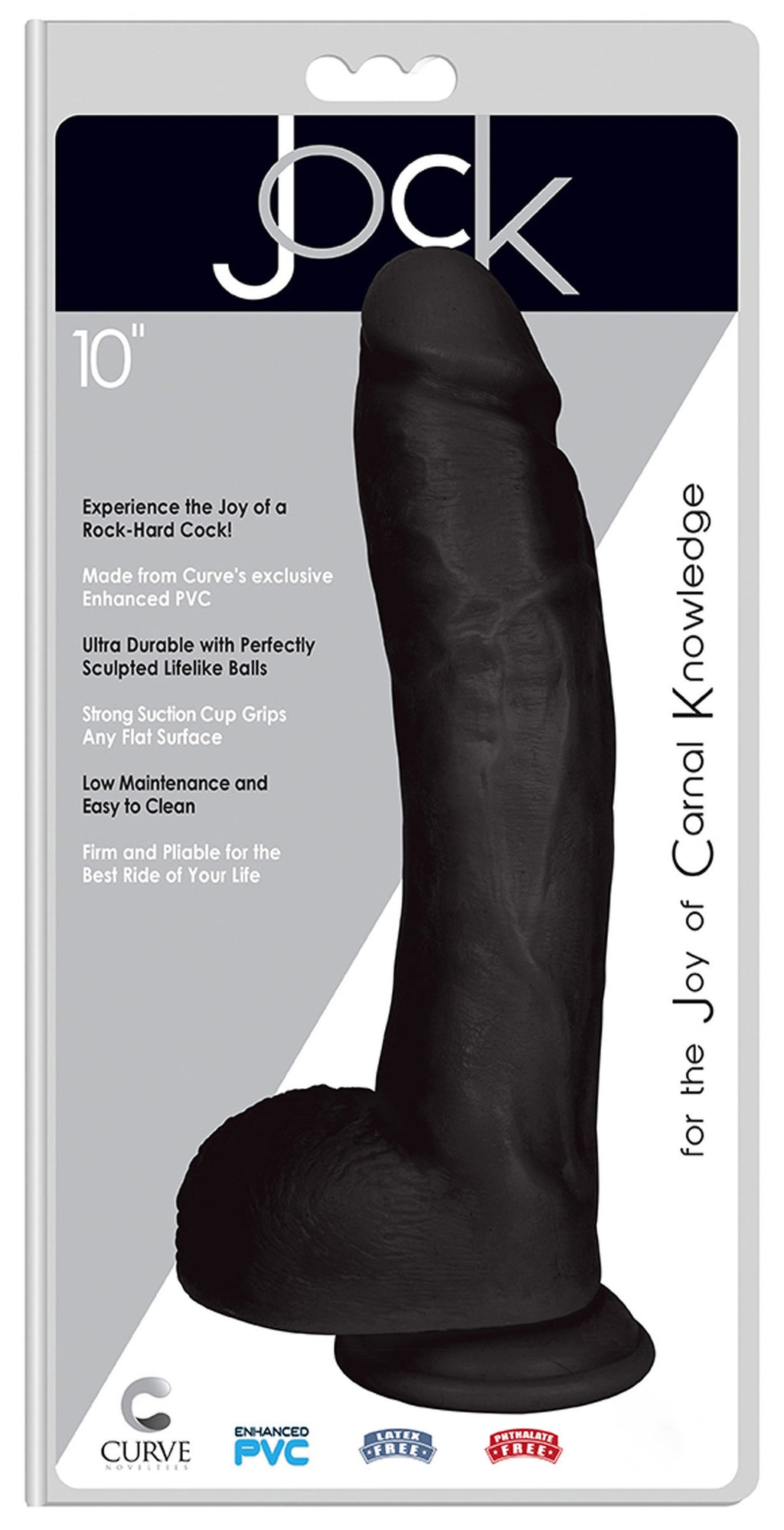 Jock JOCK 10 Inch Dong with Balls Black Black