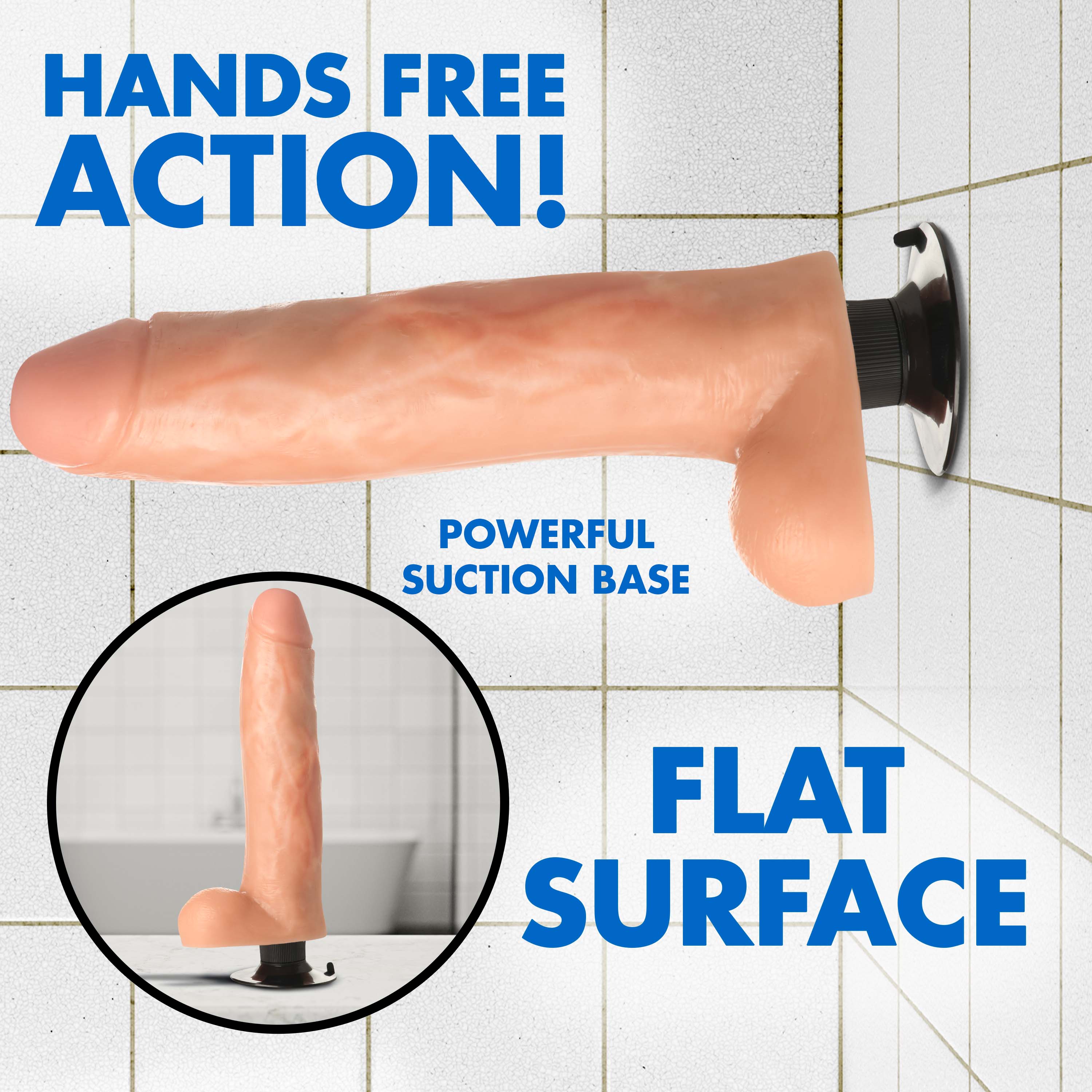 Jock JOCK 11 Inch Vibrating Dong with Balls Flesh