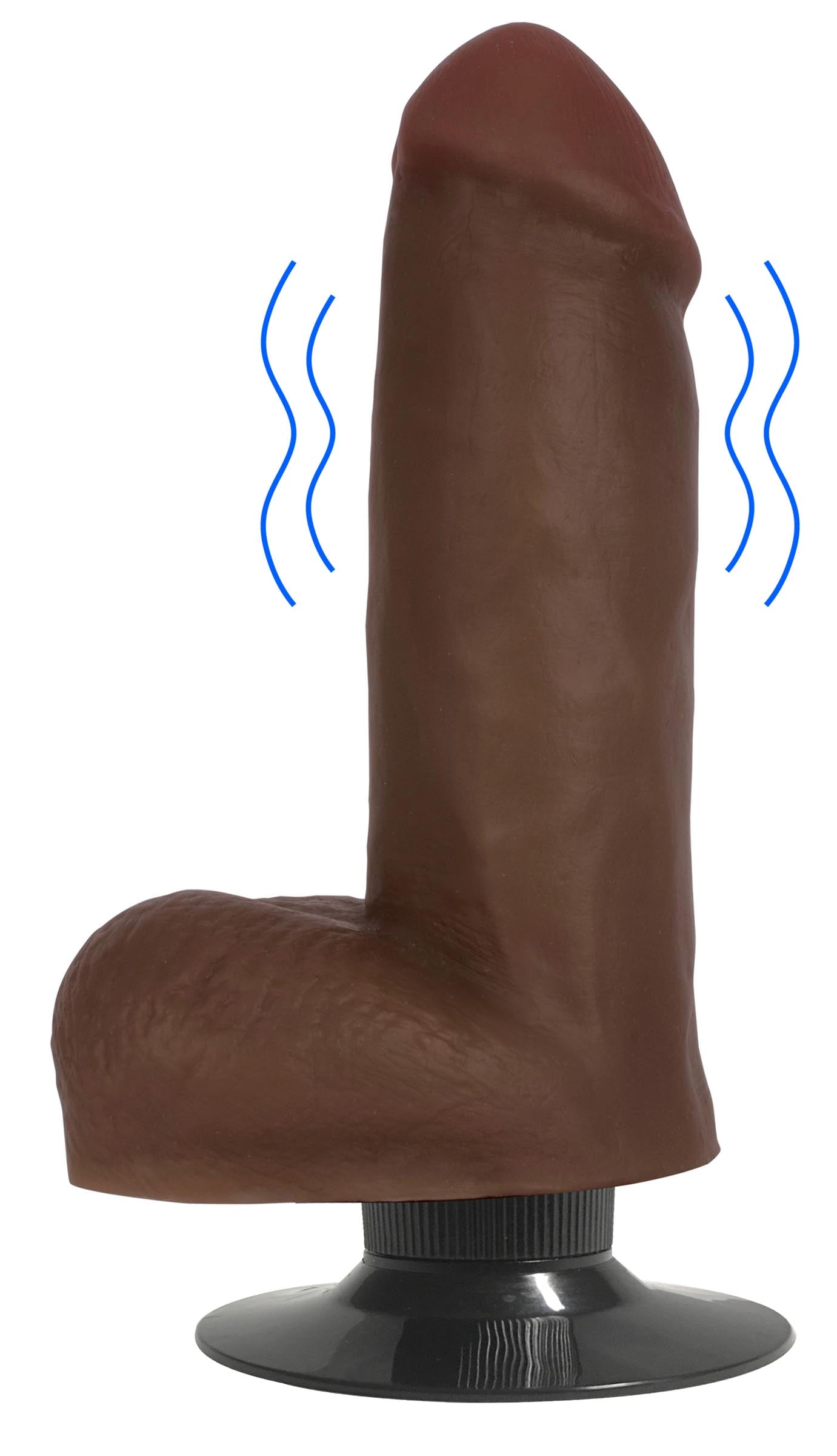 Jock Jock Dark Vibrating Dildo with Balls - 6 Inch Brown