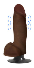 Jock Jock Dark Vibrating Dildo with Balls - 7 Inch Brown