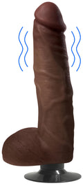 Jock Jock Dark Vibrating Dildo with Balls - 9 Inch Brown