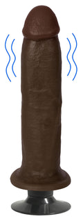 Jock Jock Dark Vibrating Dildo - 8 Inch Brown