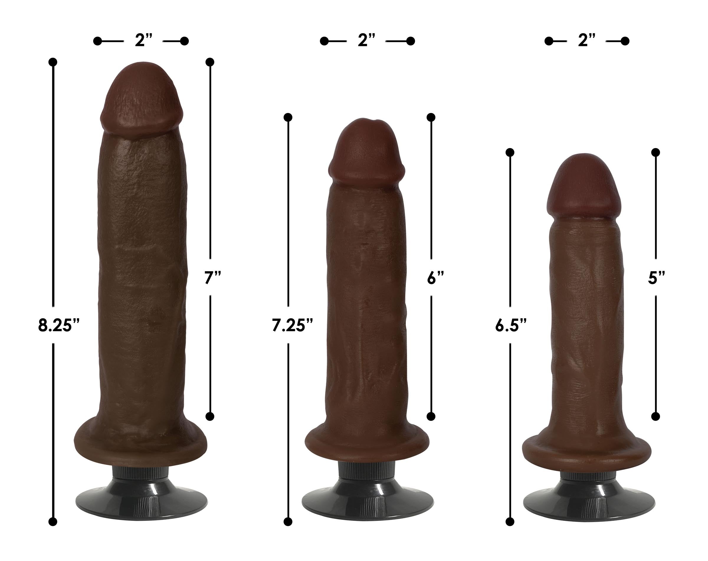Jock Jock Dark Vibrating Dildo - 8 Inch Brown