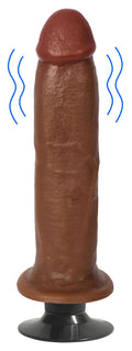 Jock Jock Medium Vibrating Dildo - 8 Inch Tan