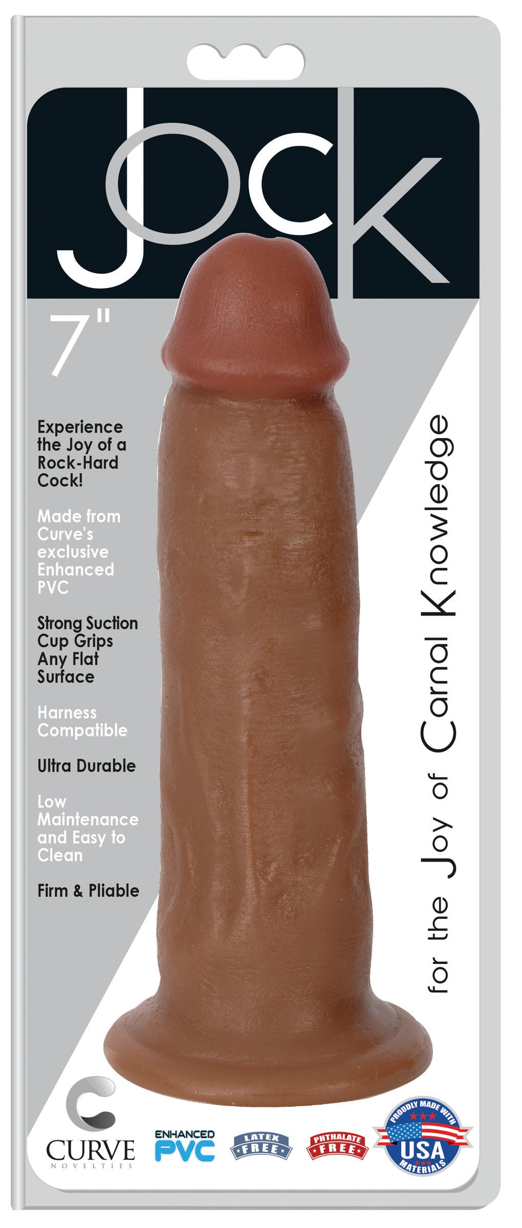 Jock Jock 7 Inch Suction Cup Dildo - Medium Brown