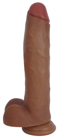 Jock Jock Suction Cup Dildo with Balls - 11 Inch Brown