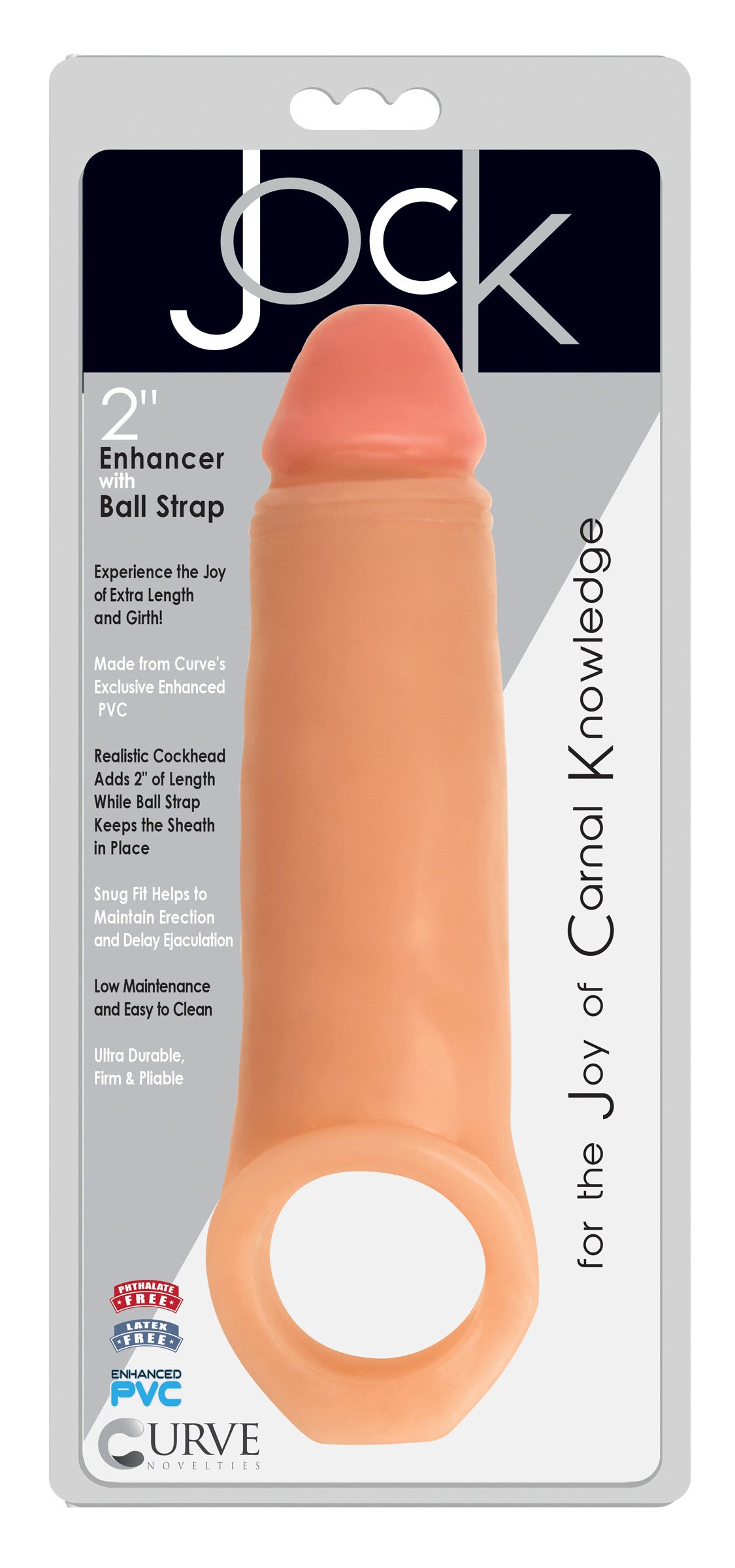 Jock 2 Inch Penis Enhancer with Ball Strap - Flesh Flesh