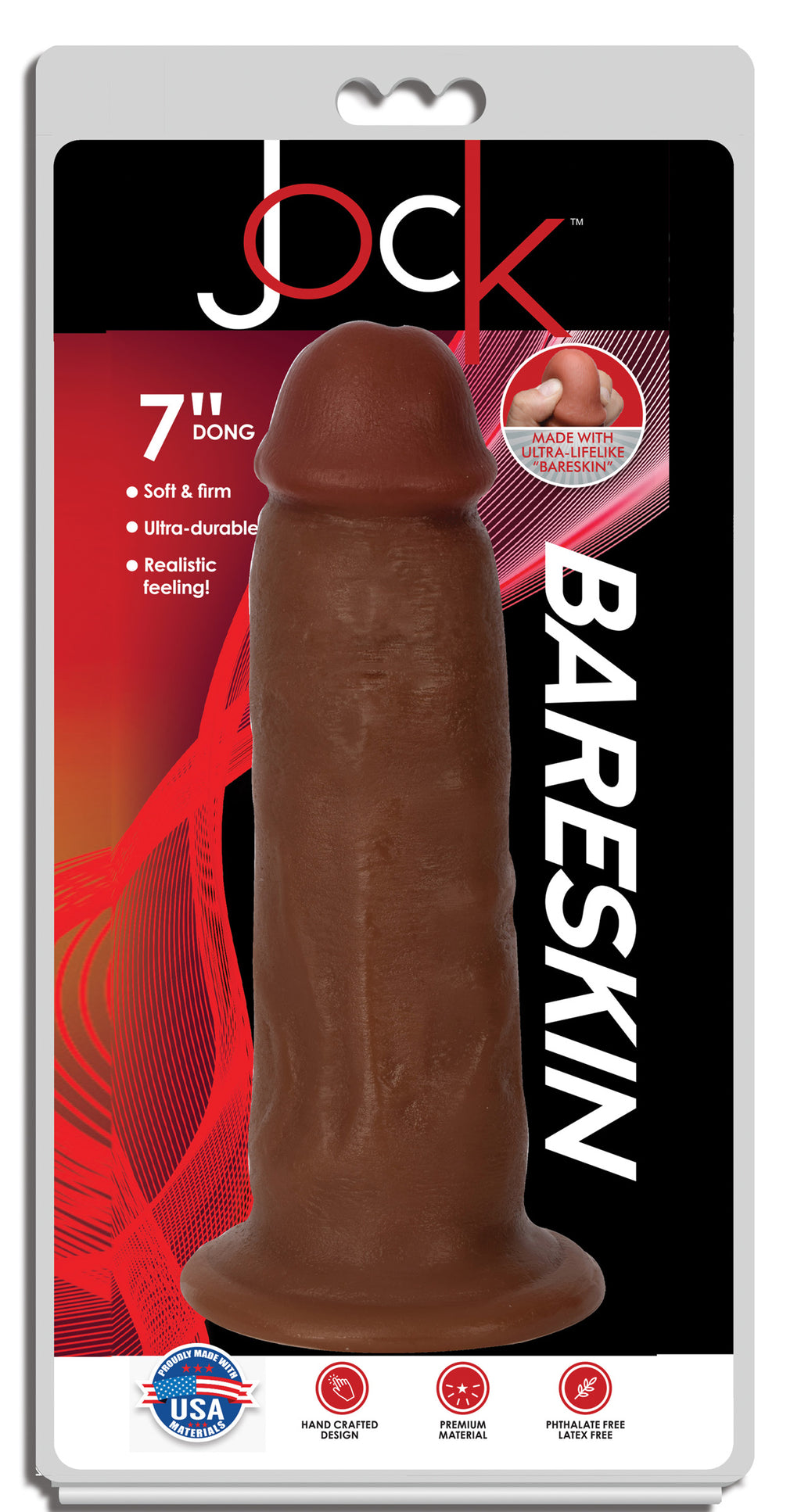 Jock Jock Dark Bareskin Dildo - 7 Inch Brown