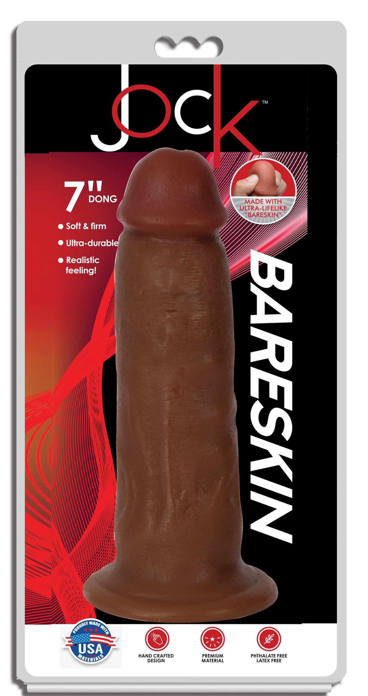 Jock Jock Dark Bareskin Dildo - 7 Inch Brown
