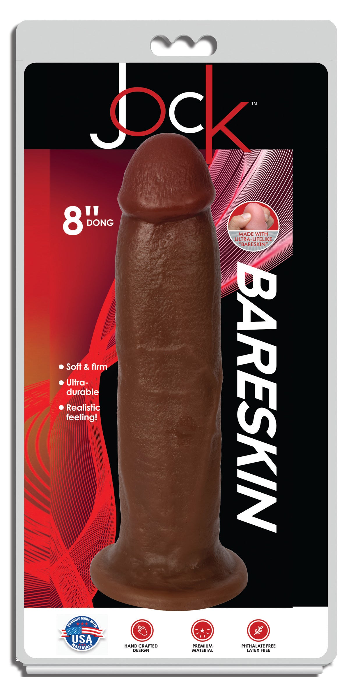Jock Jock Dark Bareskin Dildo - 9 Inch Brown