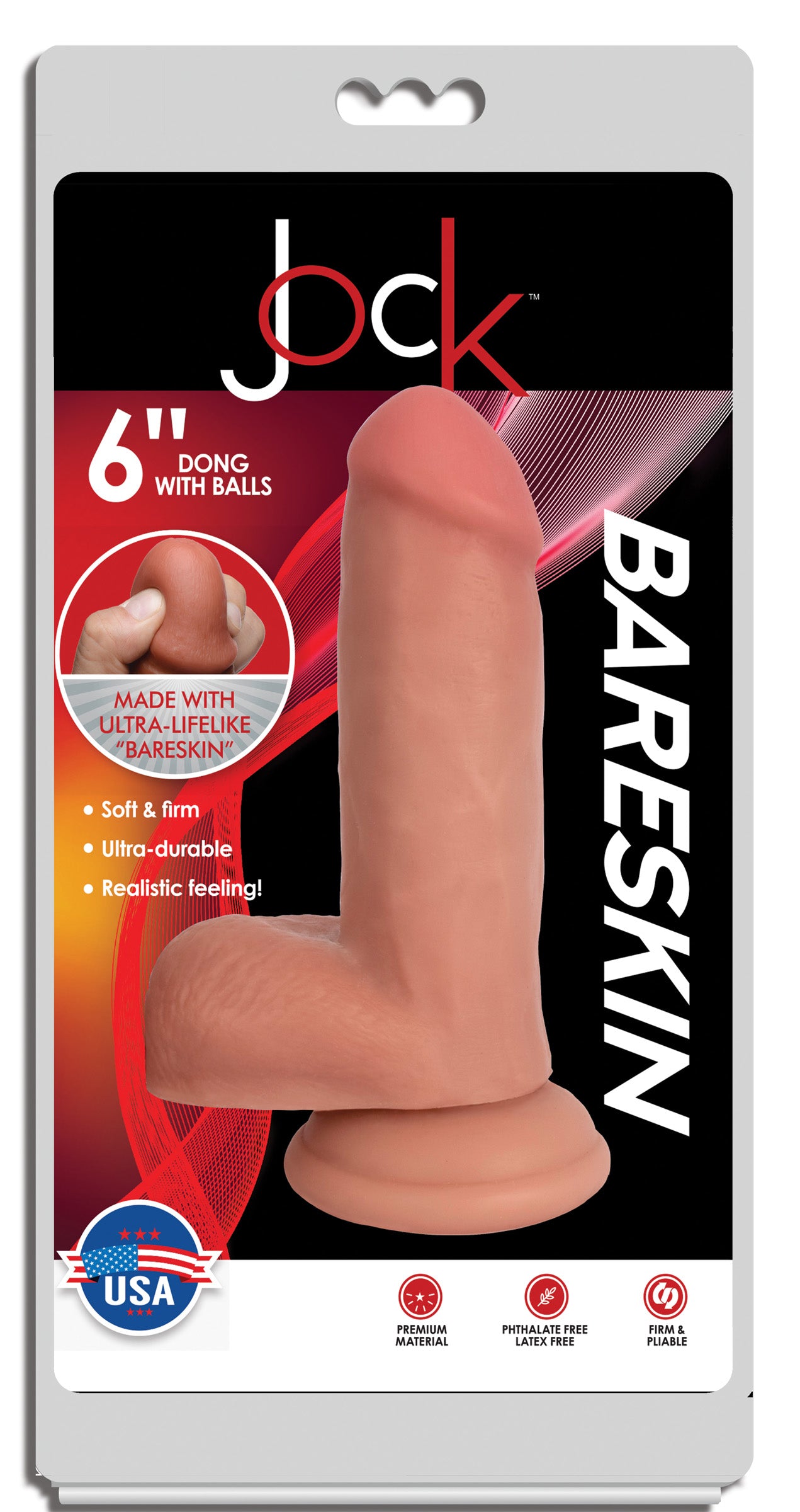Jock Jock Light Bareskin Dildo with Balls - 6 Inch Flesh