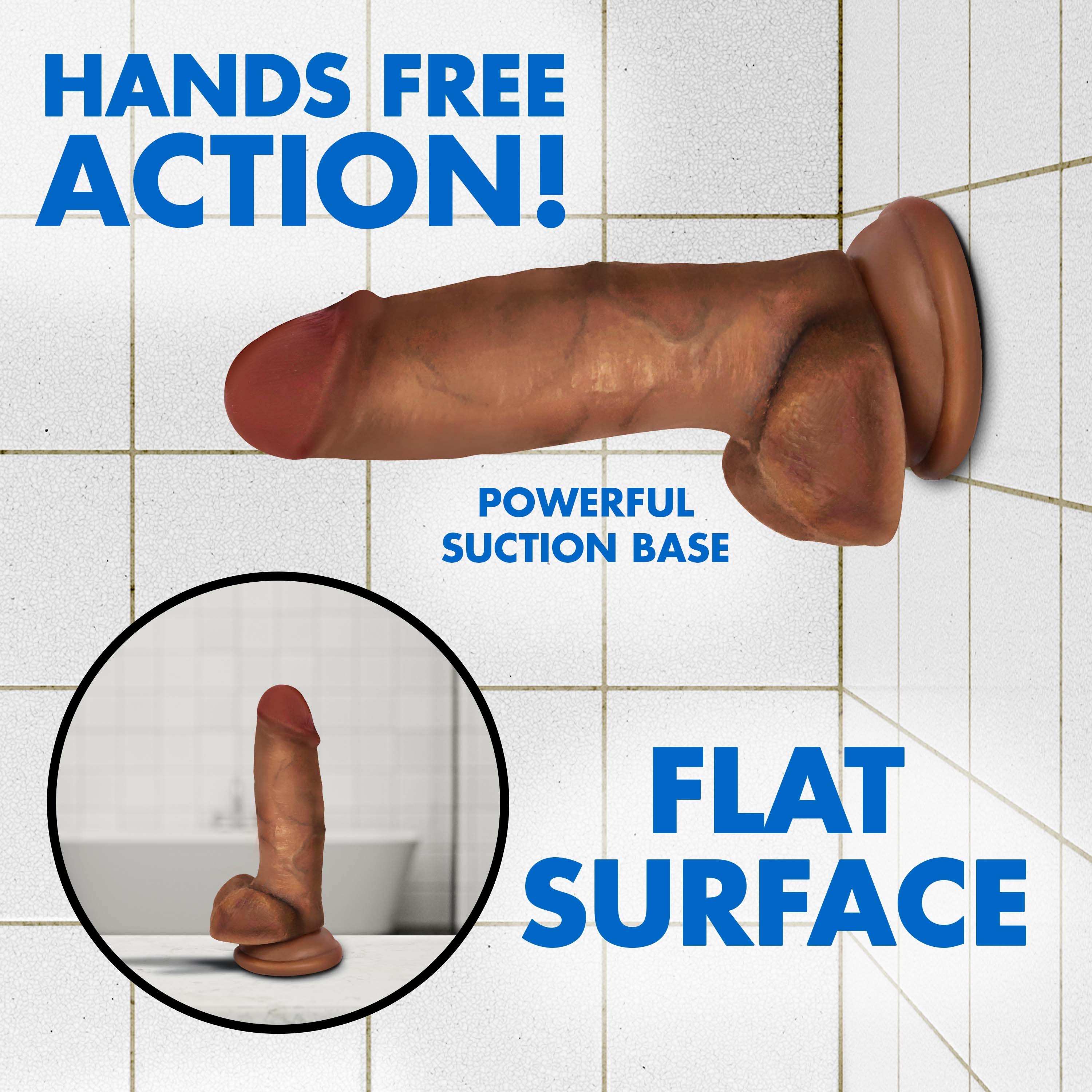 Jock Jock Dark Bareskin Dildo with Balls - 7 Inch Brown