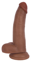 Jock Jock Dark Bareskin Dildo with Balls - 8 Inch Brown