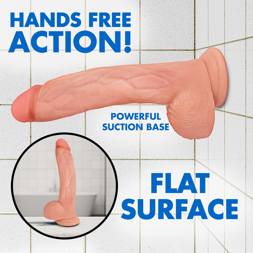 Jock Jock Light Bareskin Dildo with Balls - 9 Inch Flesh