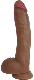 Jock Jock Dark Bareskin Dildo with Balls - 9 Inch Brown
