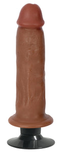 Jock Jock Dark Bareskin Vibrating Dildo - 7 Inch Brown