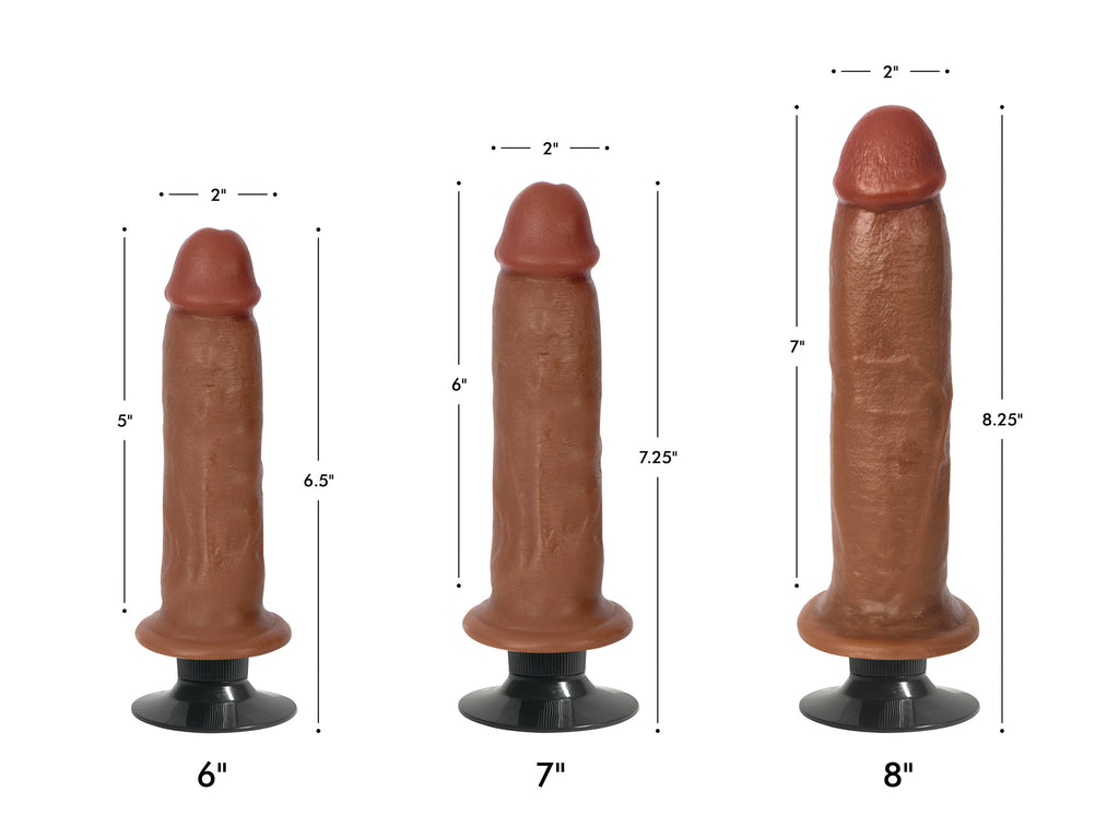Jock Jock Dark Bareskin Vibrating Dildo - 7 Inch Brown