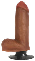 Jock Jock Dark Bareskin Vibrating Dildo with Balls - 6 Inch Brown