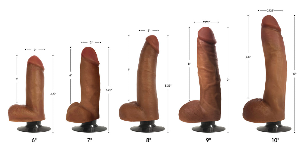 Jock Jock Dark Bareskin Vibrating Dildo with Balls - 6 Inch Brown