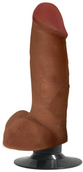 Jock Jock Dark Bareskin Vibrating Dildo with Balls - 7 Inch Brown