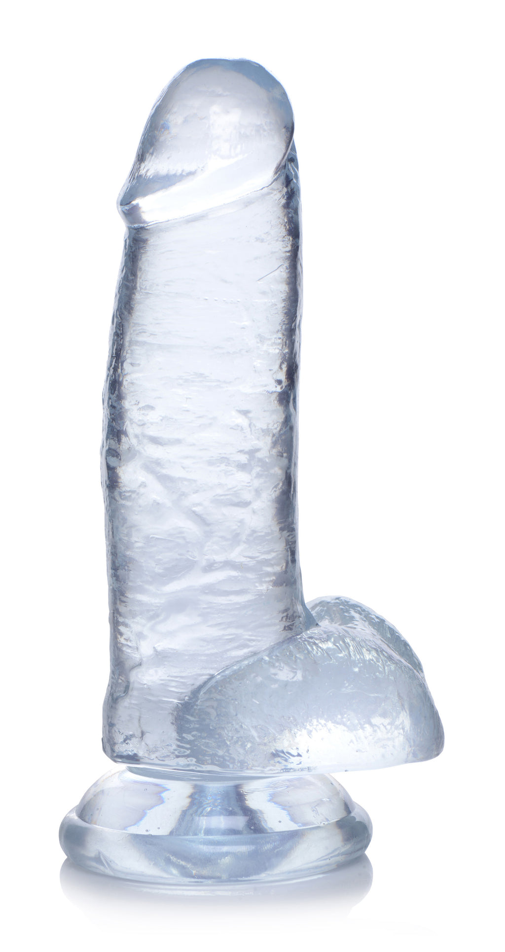 Jock Jock C-Thru Dildo with Balls - 8 Inch Clear