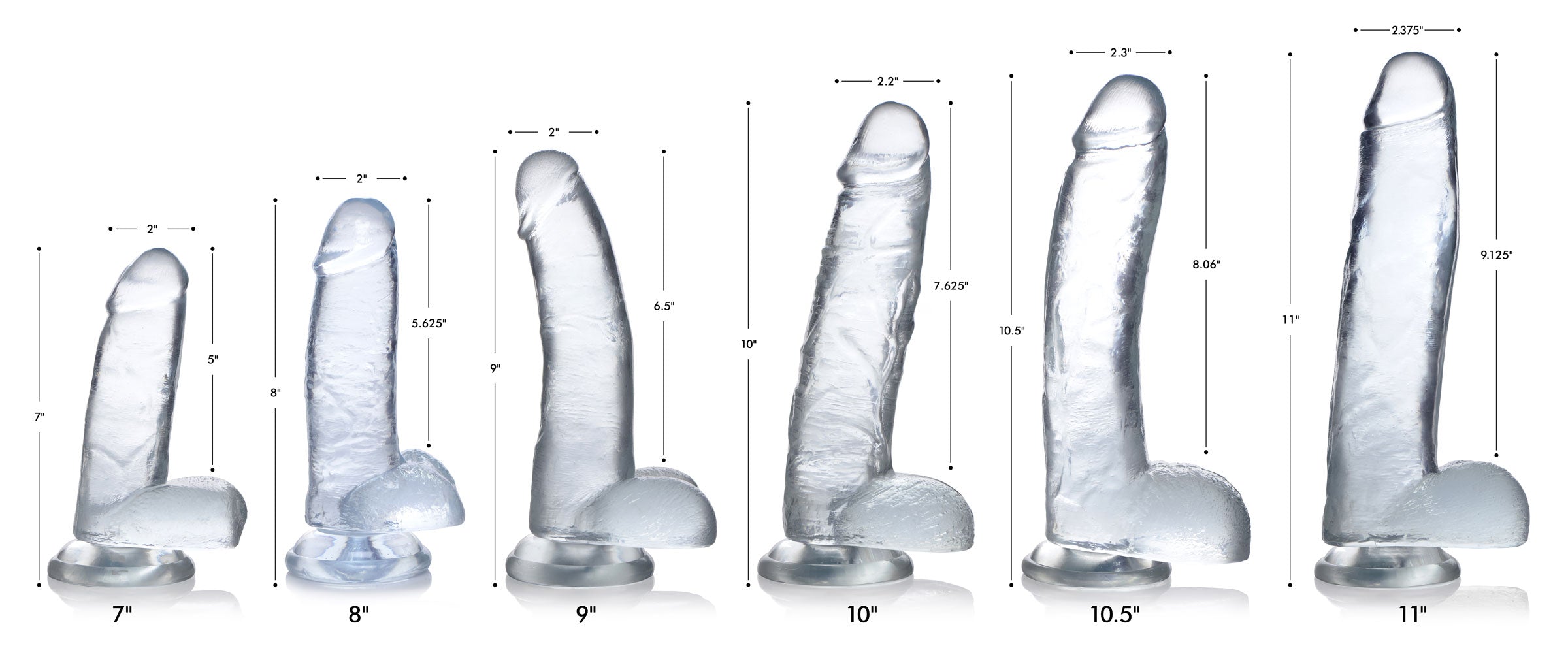 Jock Jock C-Thru Dildo - 10 Inch Clear