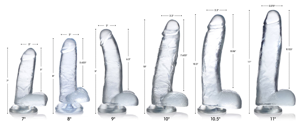 Jock Jock C-Thru Dildo - 11 Inch Clear