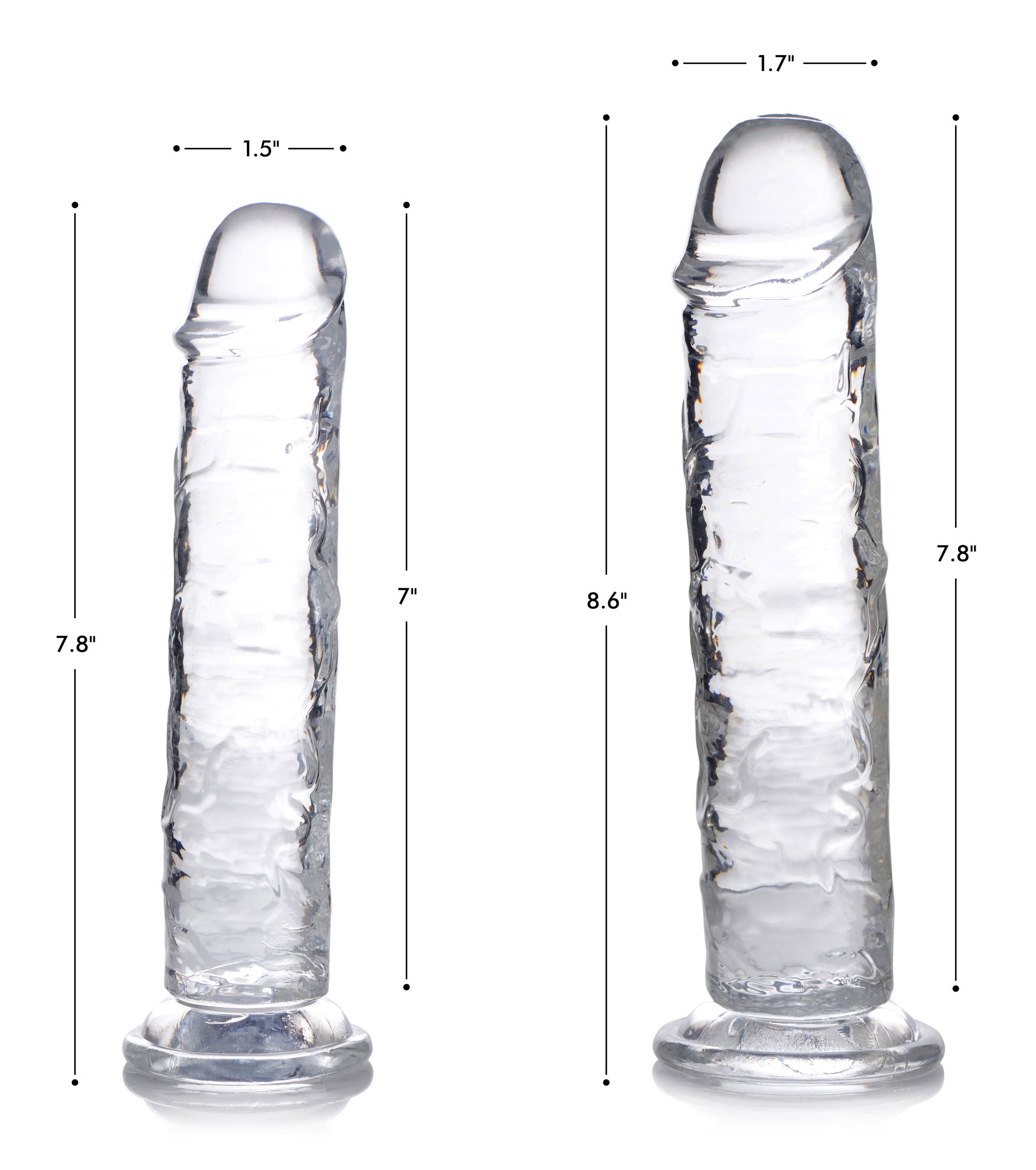 Jock Jock C-Thru Dildo - 7 Inch Clear