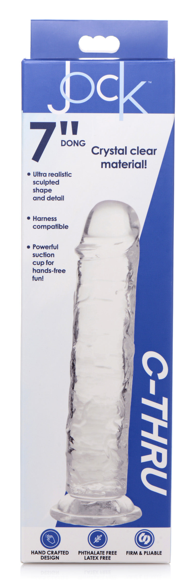 Jock Jock C-Thru Dildo - 7 Inch Clear