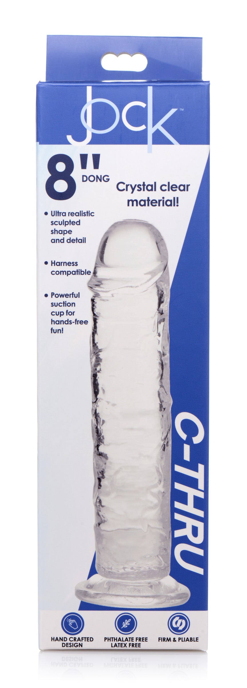 Jock Jock C-Thru Dildo - 8 Inch Clear
