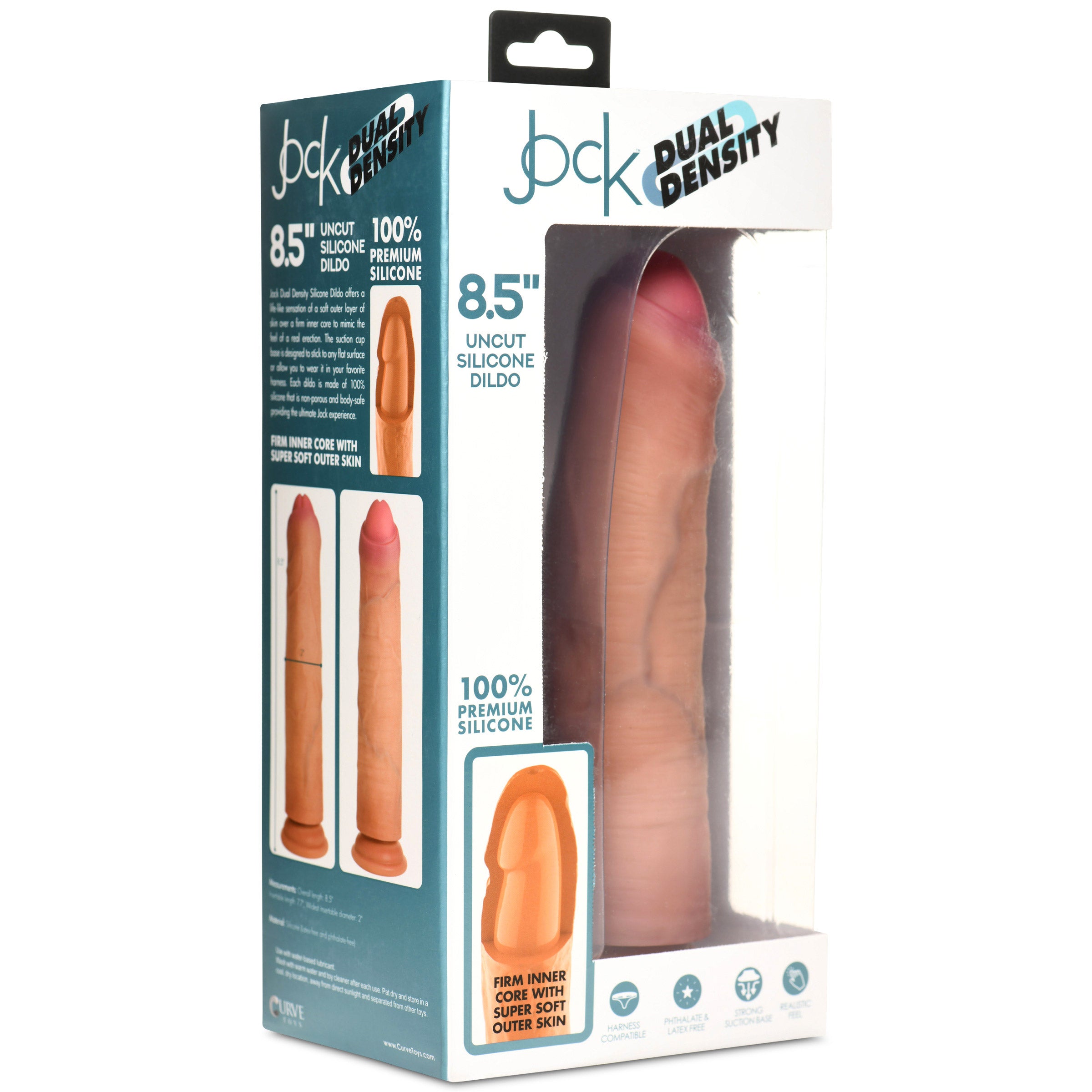 Jock 8.5 Inch Dual Density Uncut Dildo Flesh