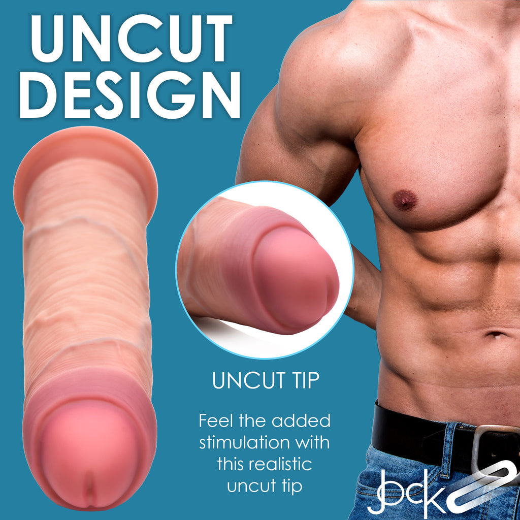 Jock 8.5 Inch Dual Density Uncut Dildo Flesh