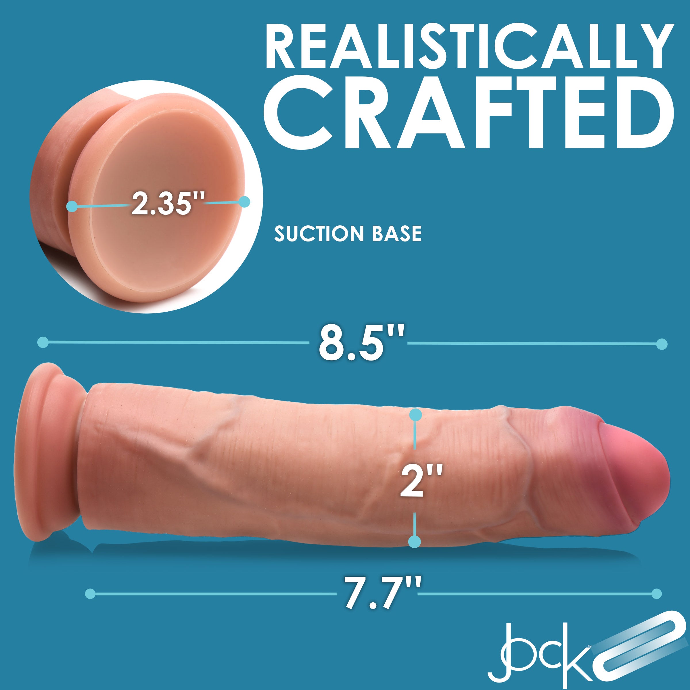 Jock 8.5 Inch Dual Density Uncut Dildo Flesh