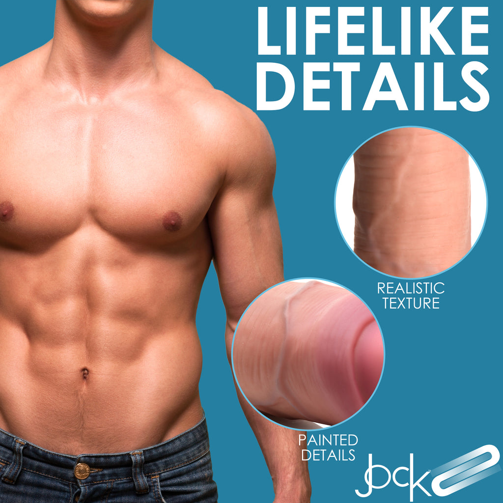 Jock 8.5 Inch Dual Density Uncut Dildo Flesh