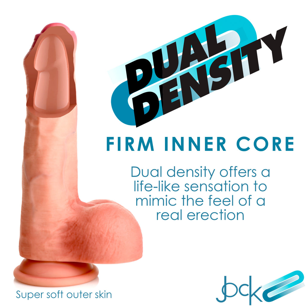 Jock 8.7 Inch Dual Density Uncut Dildo with Balls Flesh