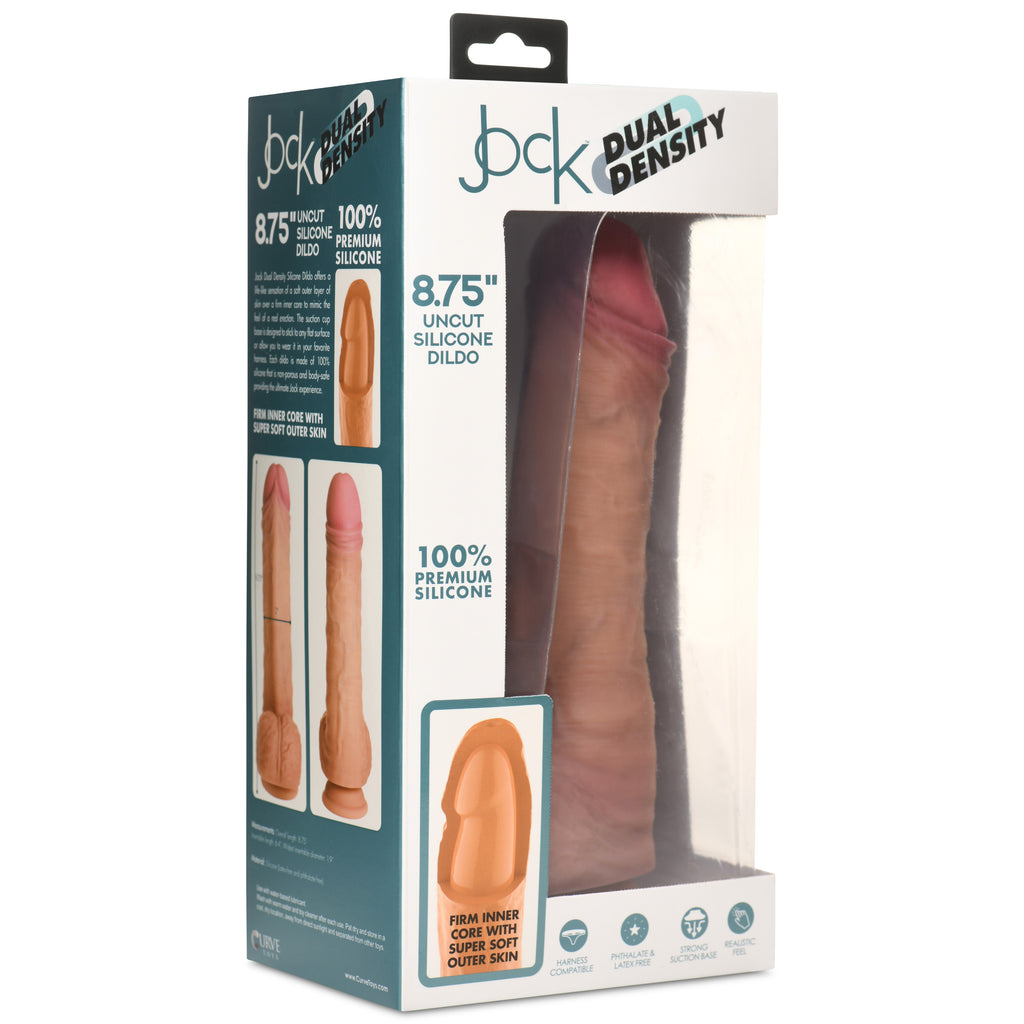Jock 8.75 Inch Dual Density Uncut Dildo with Balls Flesh