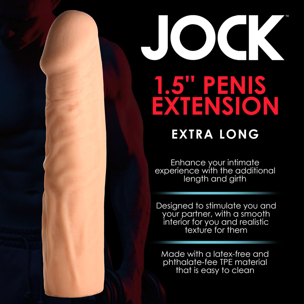 Jock Extra Long 1.5 Inch Penis Extension - Light Flesh